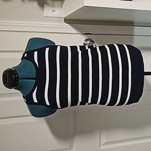 BANANA REPUBLIC Navy Blue & White stripped sweater size L, NWOT